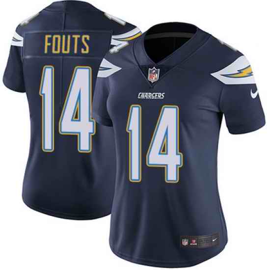Nike Chargers #14 Dan Fouts Navy Blue Team Color Womens Stitched NFL Vapor Untouchable Limited Jersey